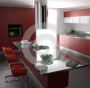 Red kitchen