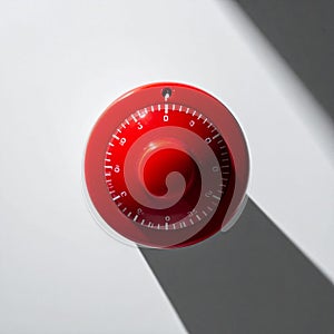 Red Kitchen Timer Counting Down with Shadow