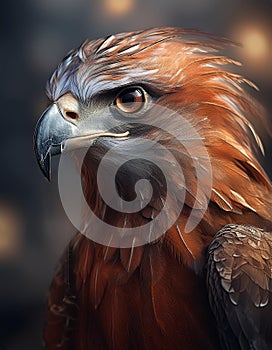 Red kite isolated on black