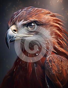 Red kite isolated on black