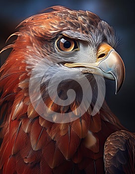 Red kite isolated on black