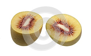 Red Kiwifruit on a white background