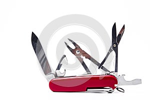 Red-Knife multi-tool,isolated on white background