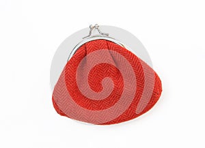 Red Knit Change Coin Purse with clasp