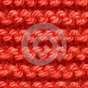 Red knitted fabric seamless pattern for borderless fill