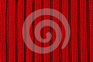 Red knitted texture background
