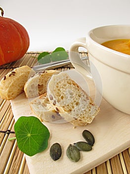 Red kuri squash soup