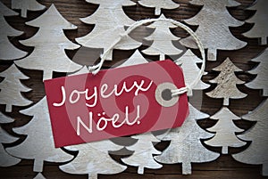 Red Label With Joyeux Noel Means Merry Christmas