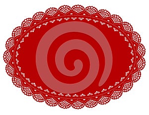 Red Lace Doily Place Mat