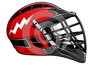 Red Lacrosse Helmet EPS