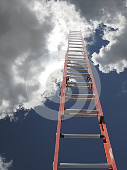 Red ladder with clouds