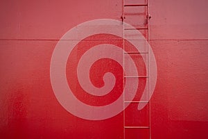 Red ladder on a red boat