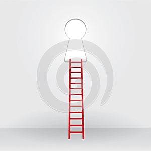 Red ladder up to the key hole success Business