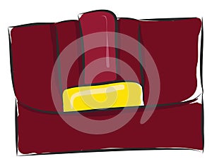 Red ladies clutch purse vector illustration on white backgrtound