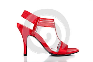 Red Ladies Dress shoe on White