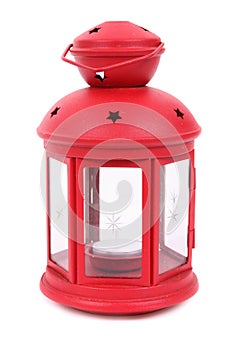Red lamp with candle