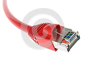 Red Lan Cable, 3D rendering