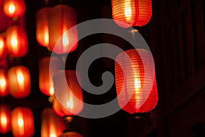 Red lantern in the evening