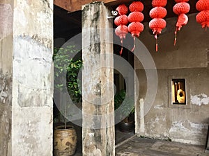 Red lanterns. Art display. Tourist attraction .. Lhong 1919. Tourist Attraction. Bangkok. Thailand