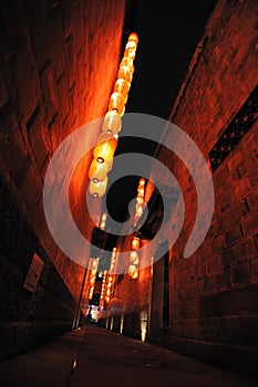 Red lanterns in a Hutong