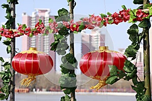Red lanterns in new year