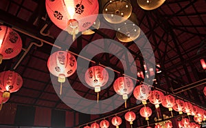Red lanterns, oriental charm