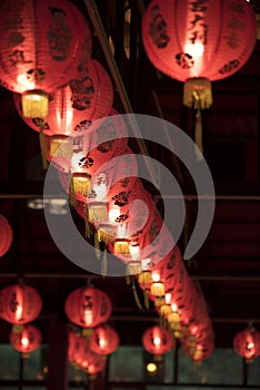 Red lanterns, oriental charm