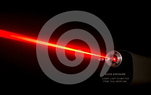 Red laser beam from a lab laser