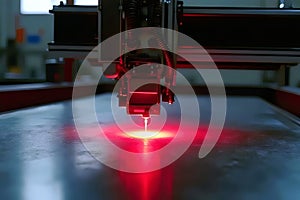Red Laser Cutting Technology Precision Machinery Industrial Process