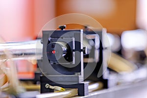 Red laser in laboratory