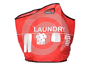 Red Laundry carry bag cut out
