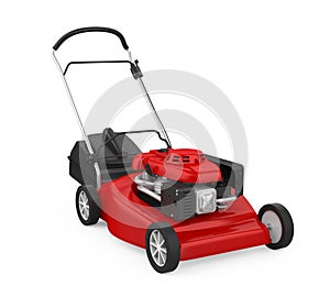 Red Lawn Mower Isolated