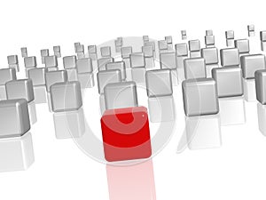 The red leader in the group