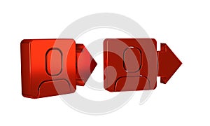 Red Leader of a team of executives icon isolated on transparent background.