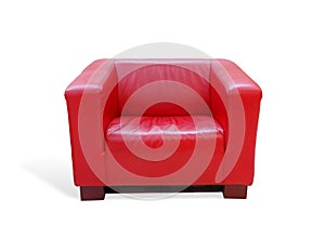 Red leather armchair