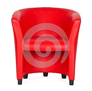 Red leather armchair