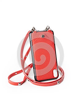 Red leather case for iphone