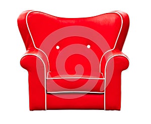 Red leather chair isolated