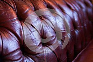 Red leather chesterfield sofa