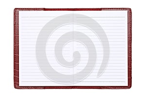 Red leather cover notebook