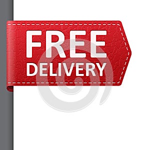 Red leather free delivery bookmark label