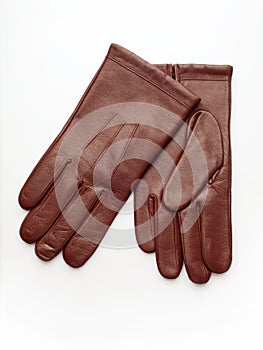 Red leather gloves