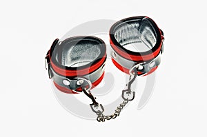 Red leather handcuffs