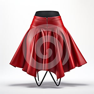 Red Leather Skirt: Avant-garde Design With Octane Render Style