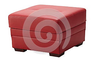 Red leather stool