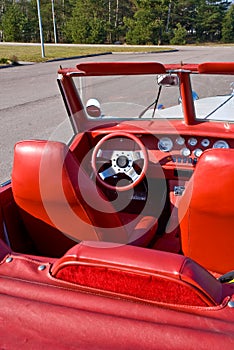 Red leather vintage car