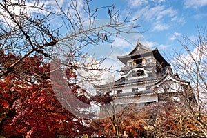 Red leaves at Inuyama Castle, Aichi Prefecture, Japan