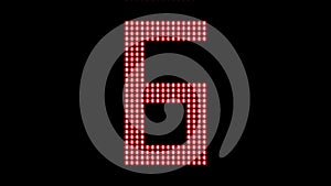 Red LED array countdown animation