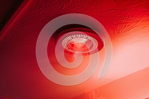 Red led ceiling light fixture with modern design for home interior lighting