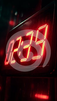 Red LED Digital Countdown Timer Displaying 02:39 - Close-Up